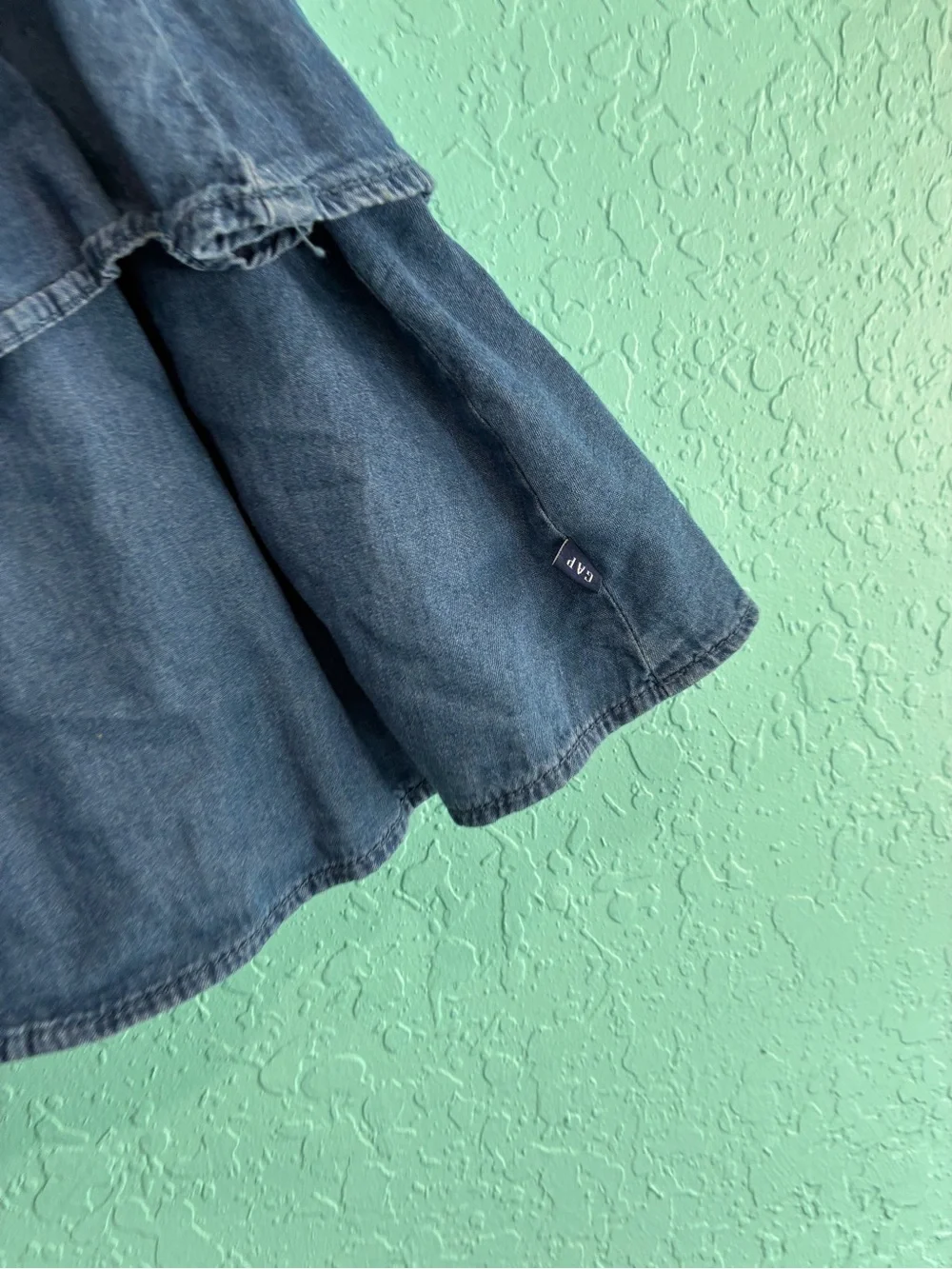 Gap Kids Denim Tiered Mini skirt skort  L 10/12 summer basics cotton
